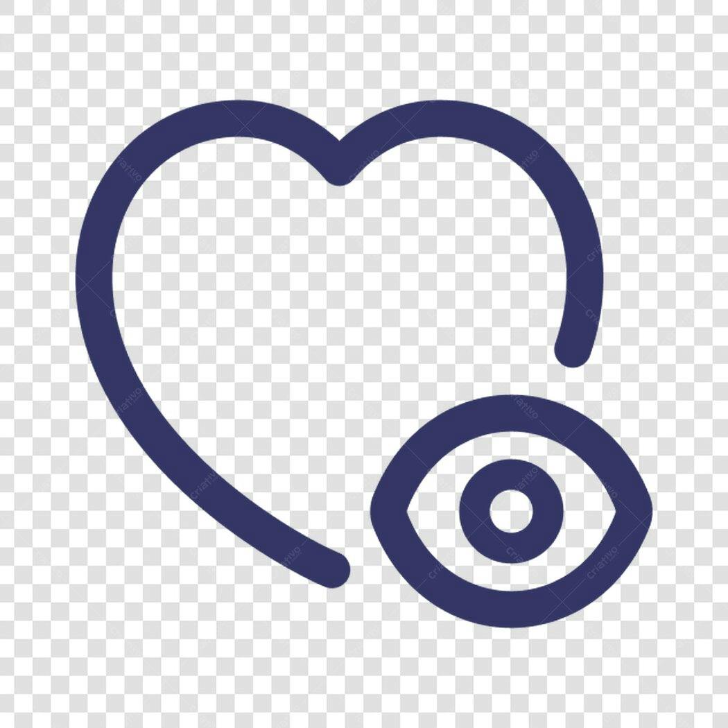 Ícone Coração Olho PNG com fundo transparente