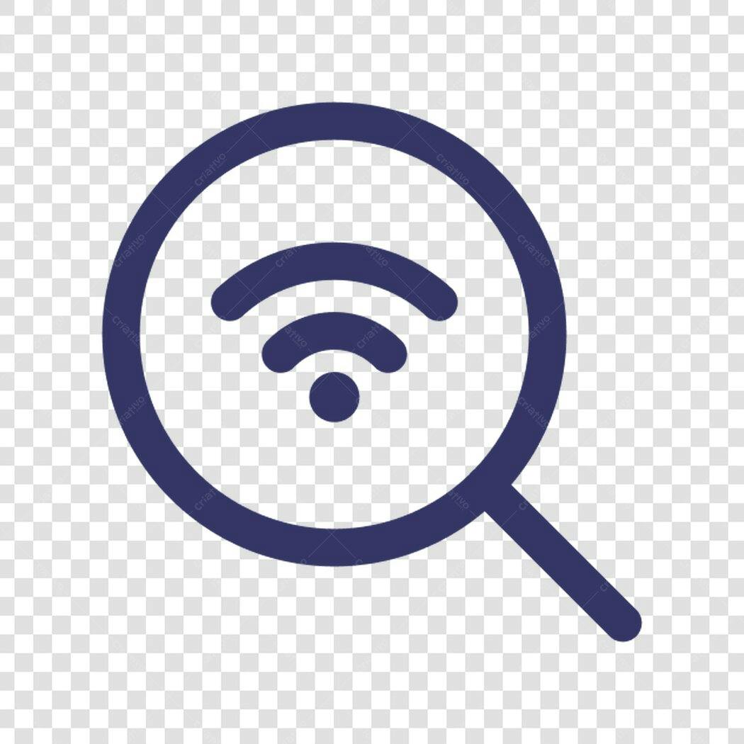 Ícone Wifi com lupa PNG com fundo transparente