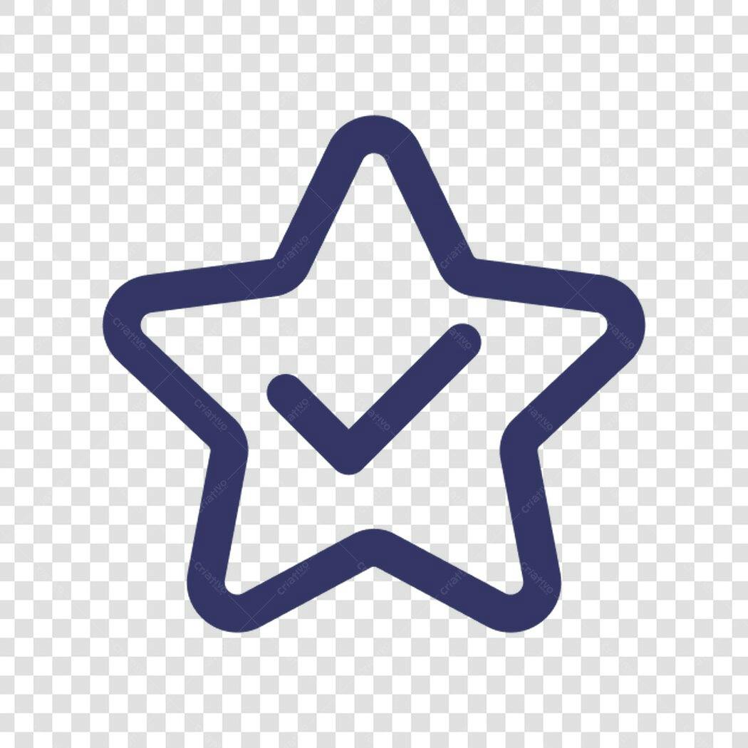 Icone Estrela com Check PNG com fundo transparente
