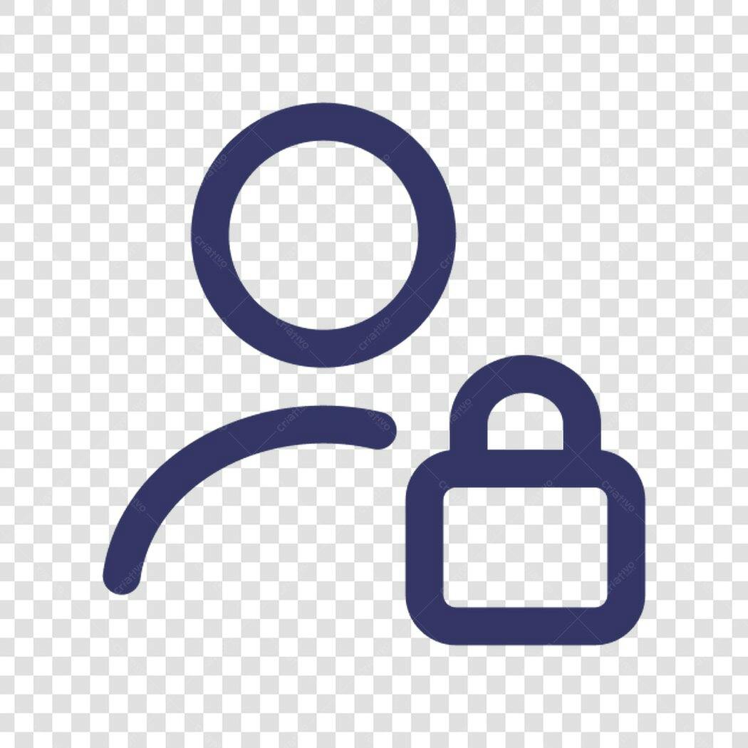 Ícone Usuário com Cadeado PNG com fundo transparente