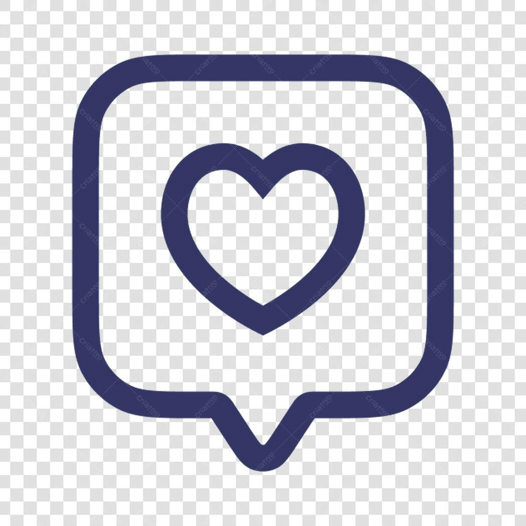 Ícone de coração para redes sociais PNG com fundo transparente