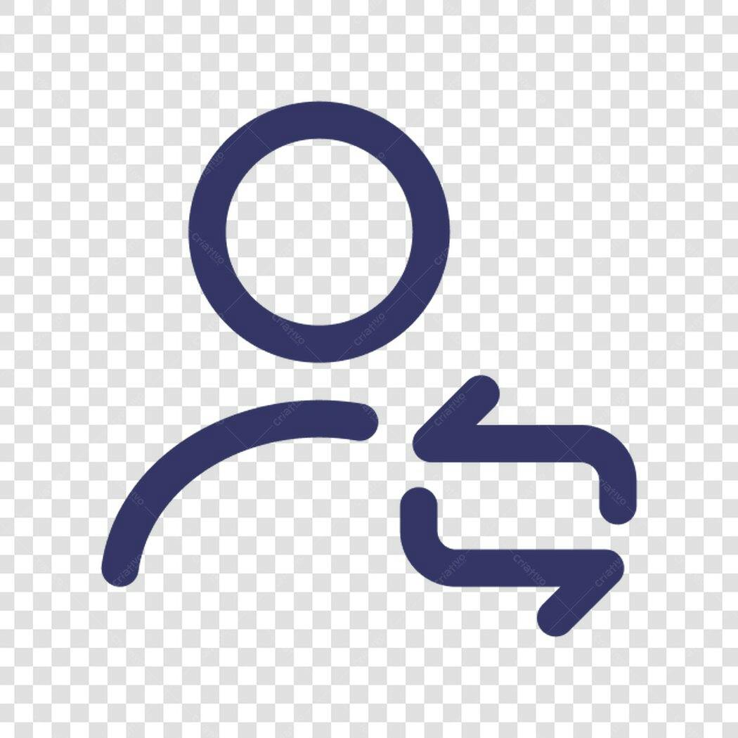Icone de usuário com troca PNG com fundo transparente