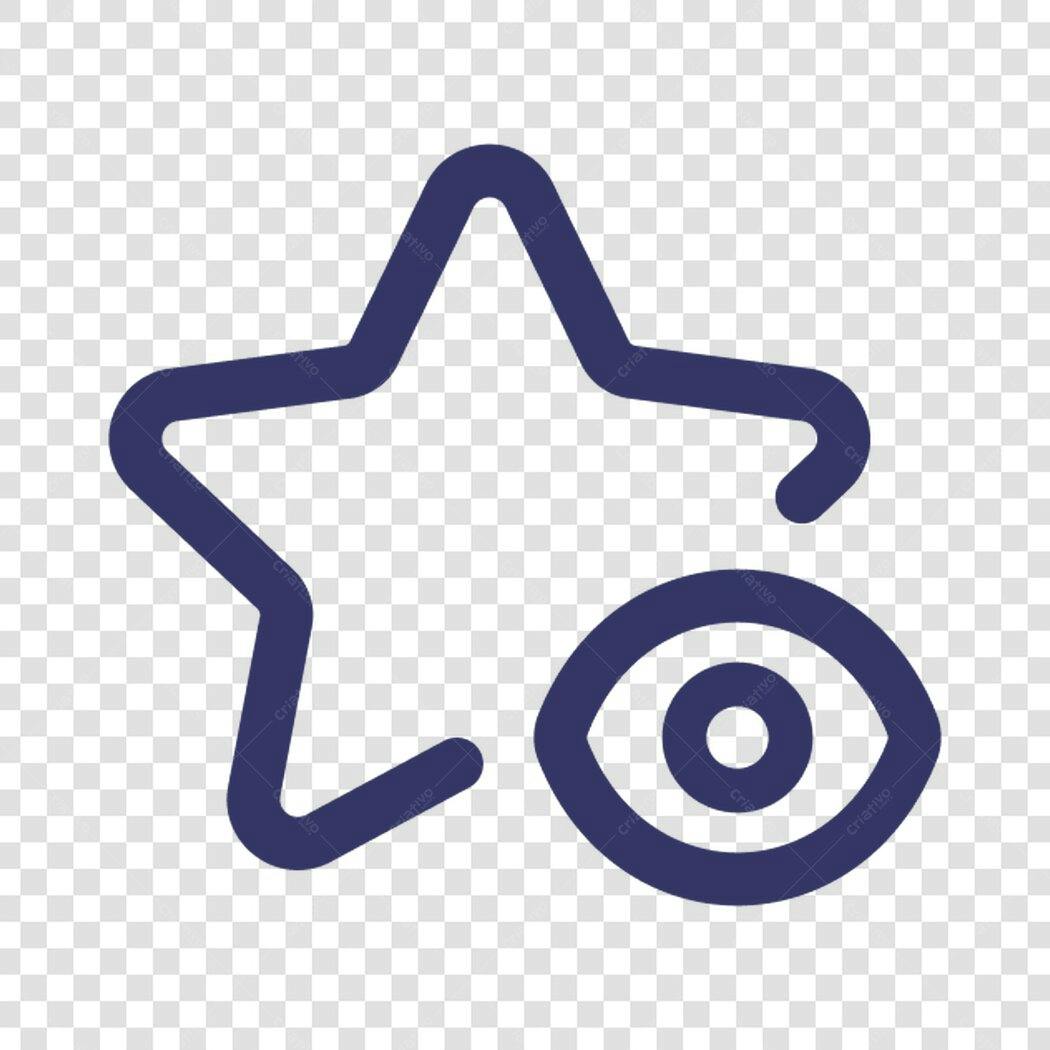 Icone Estrela com Olho PNG com fundo transparente