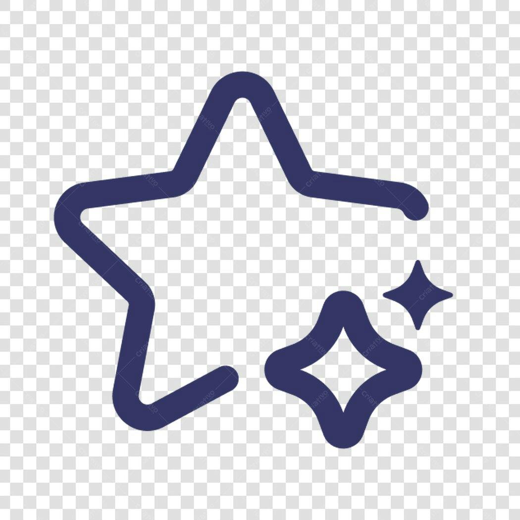 Icone Estrela com Brilho PNG com fundo transparente