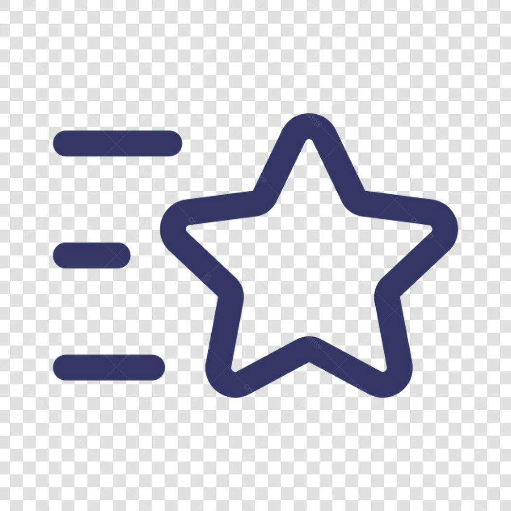 Icone Estrela com Traço PNG com fundo transparente