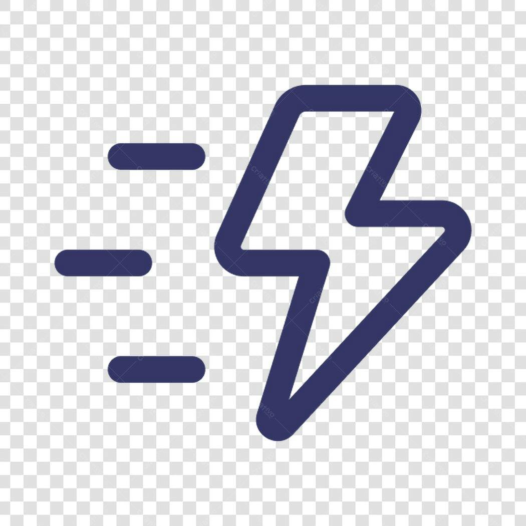 Ícone Raio com Fundo Transparente PNG