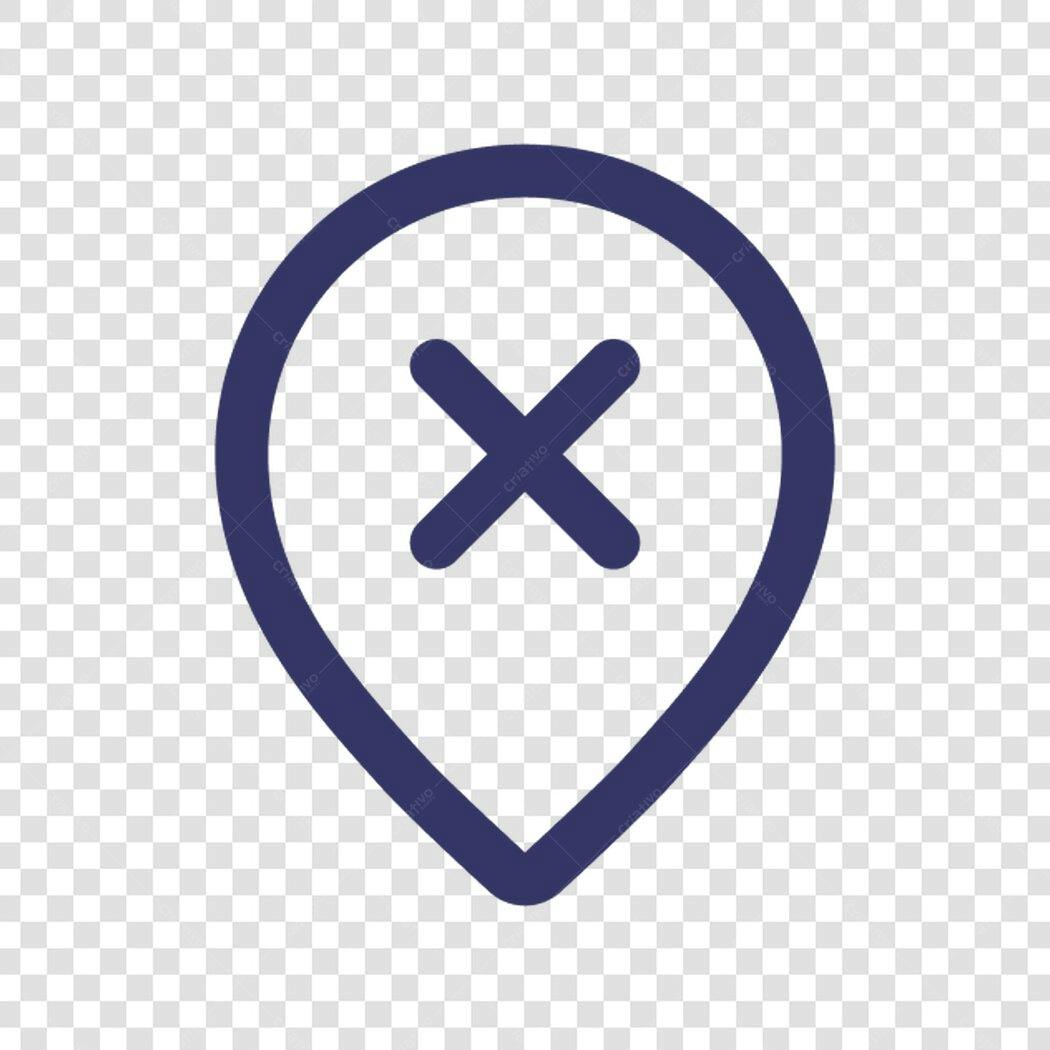 Ícone de localização cancelada PNG com fundo transparente