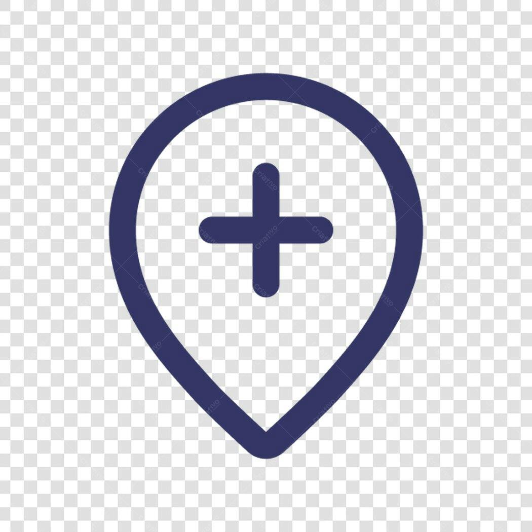 Ícone de localização com sinal de mais PNG com fundo transparente