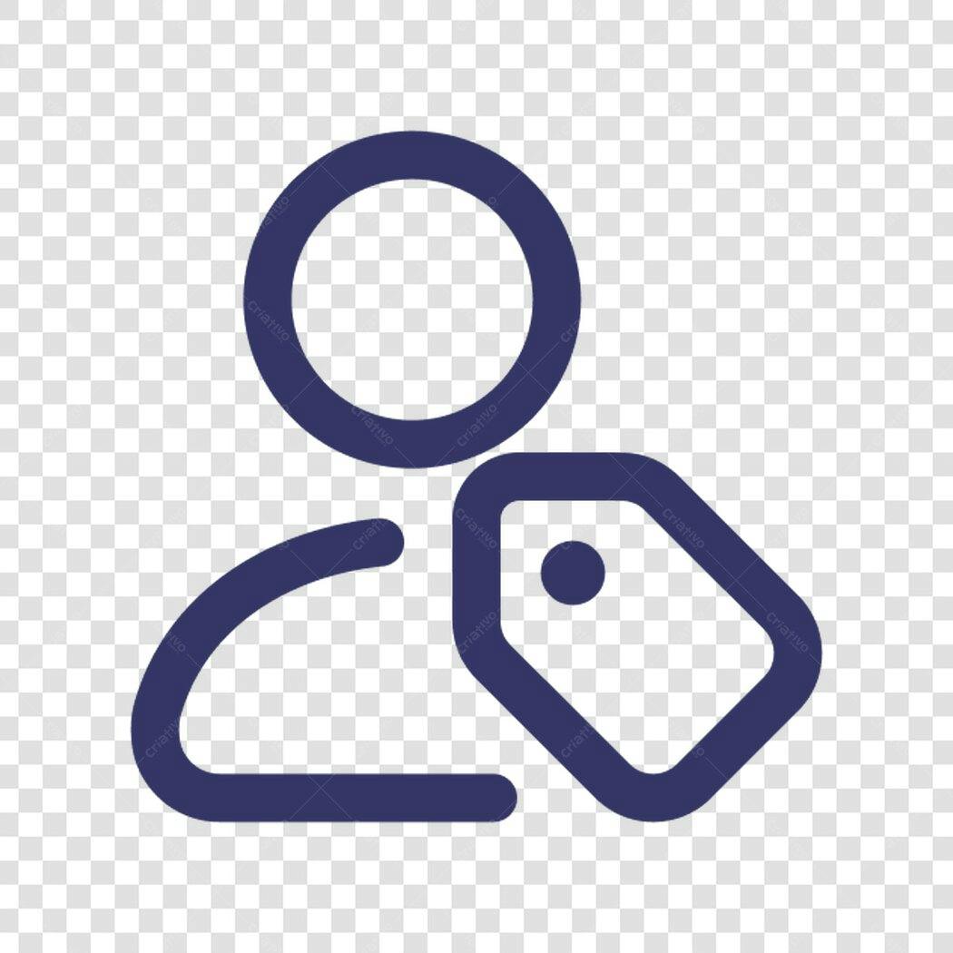 Ícone Usuário com Tag PNG com fundo transparente