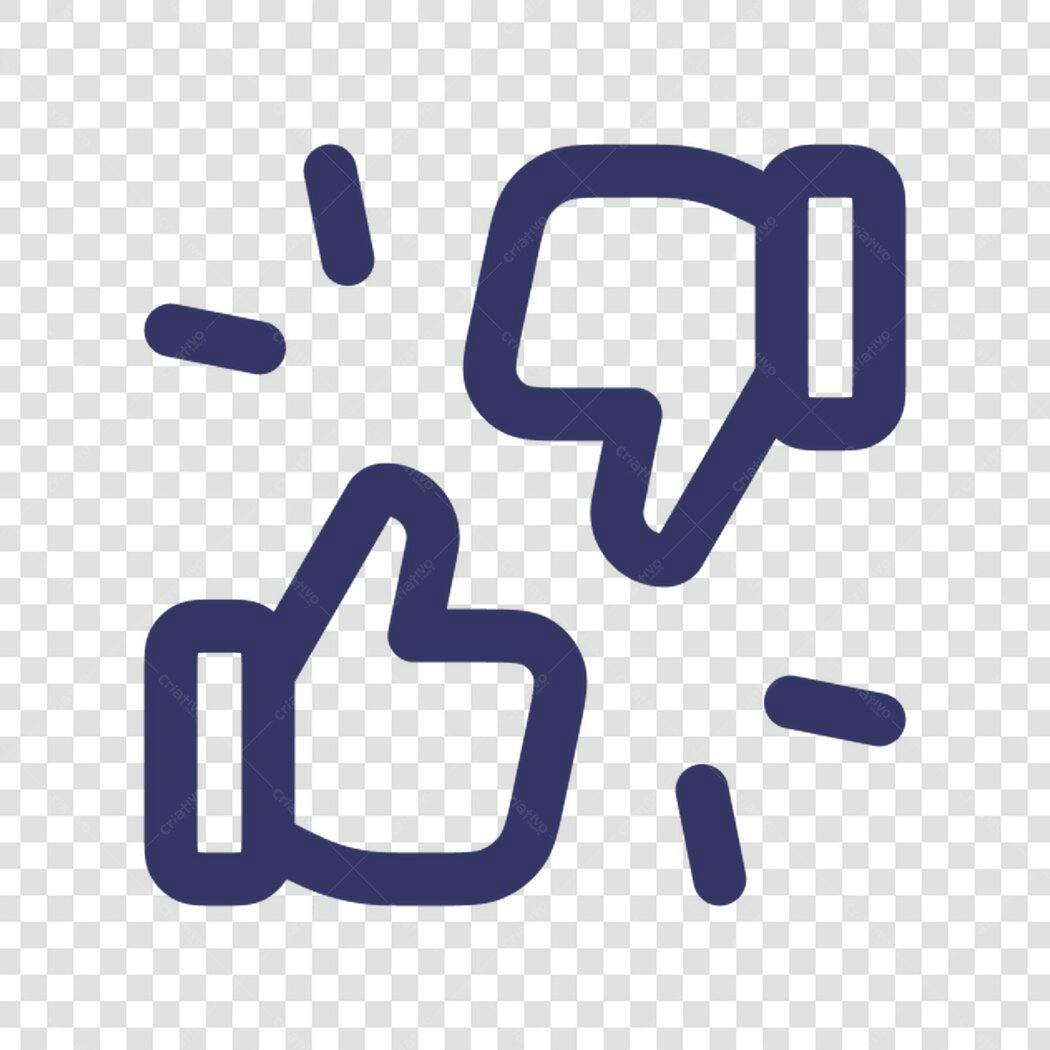 Ícone Curtidas e Descurtidas PNG com fundo transparente