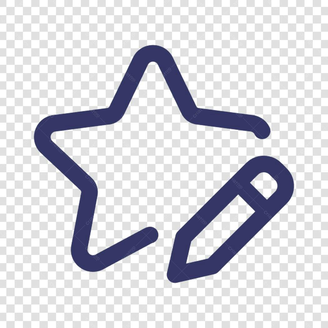 Icone Estrela com Lápis PNG com fundo transparente