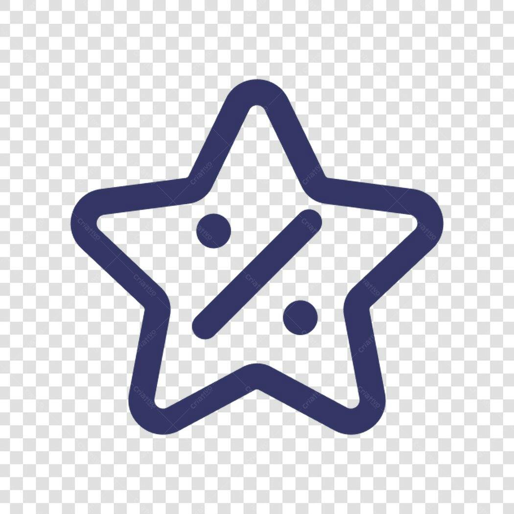 Ícone Desconto Estrela PNG com fundo transparente