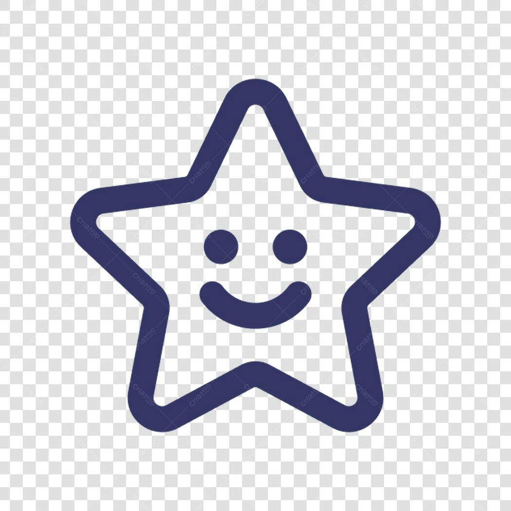 Ícone Estrela Feliz PNG com fundo transparente