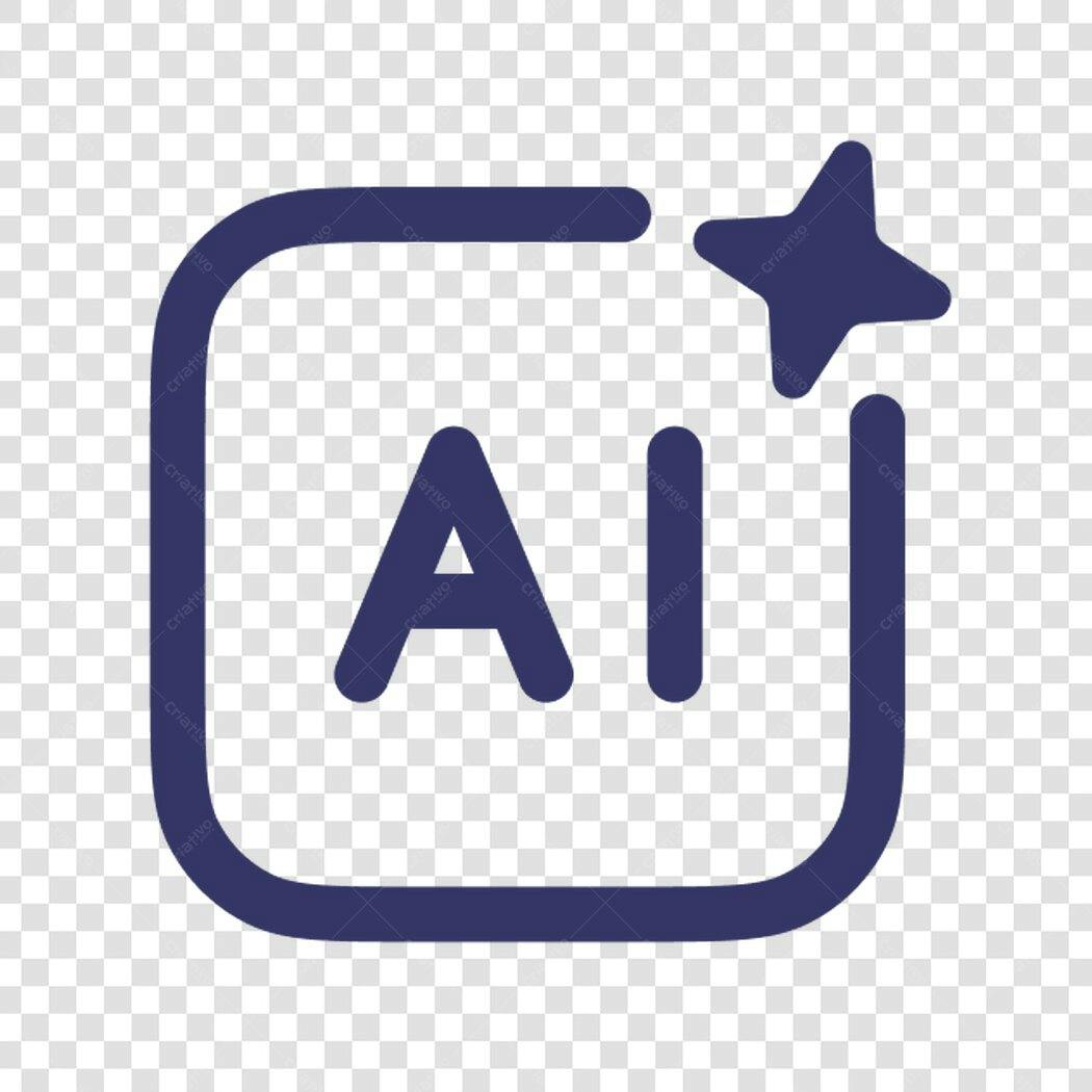 Icone IA com estrela PNG com fundo transparente