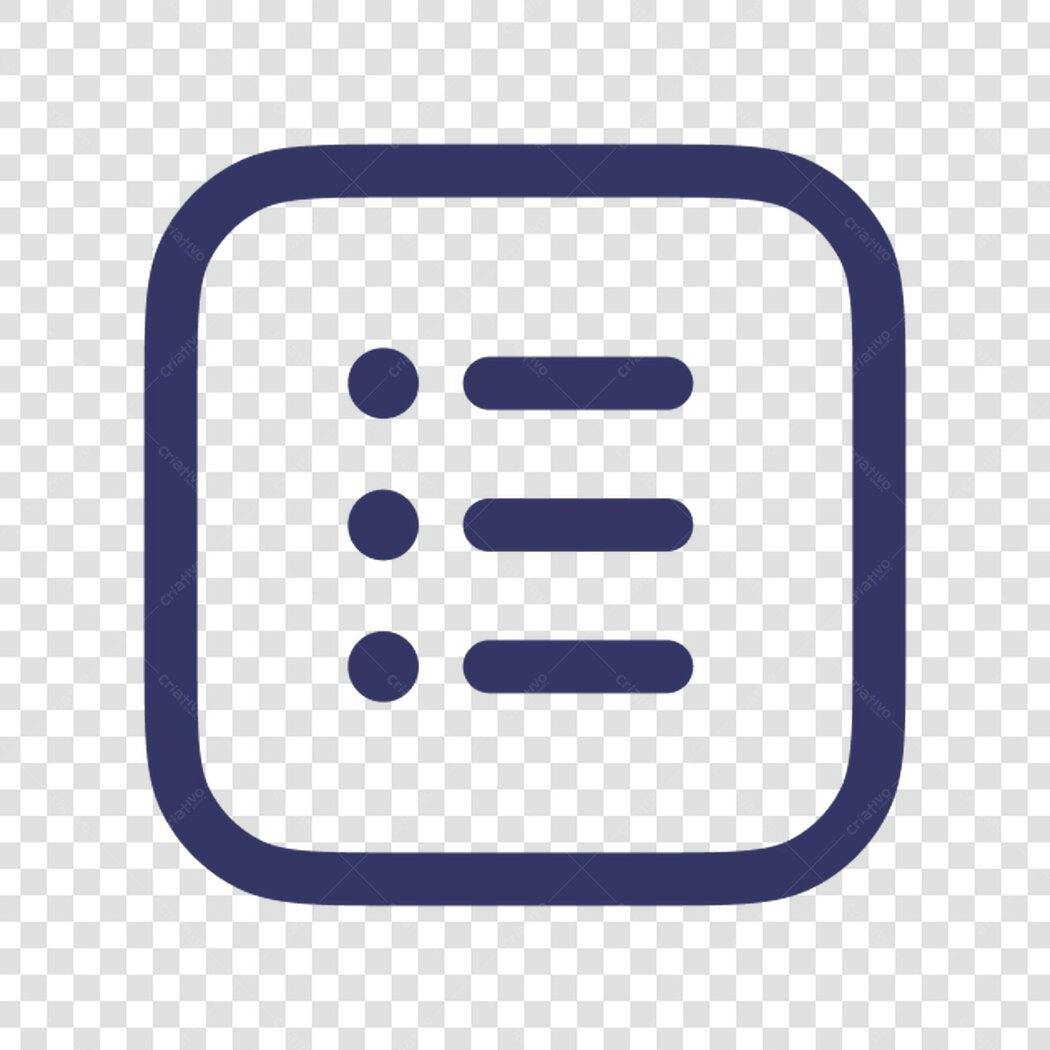 Icone Menu Listagem PNG com fundo transparente