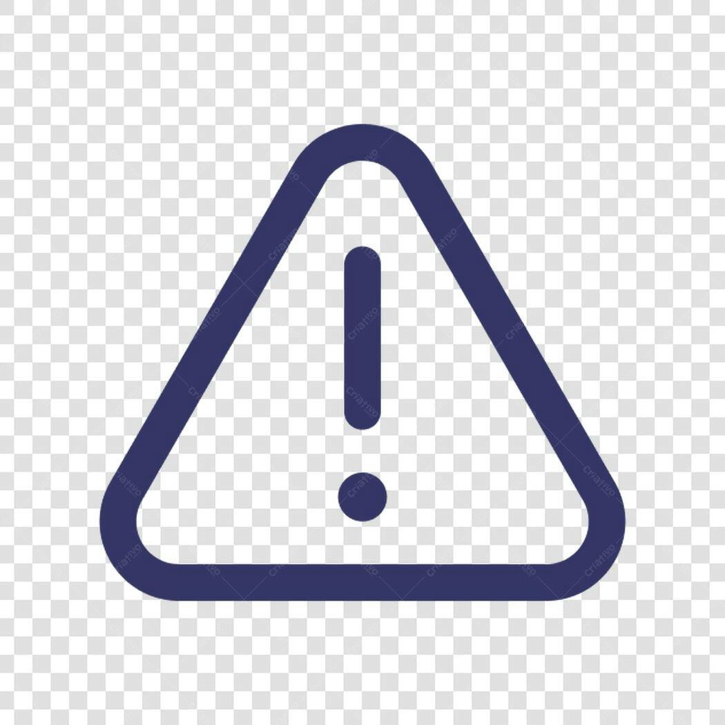 Icone de Alerta Triangular PNG com fundo transparente