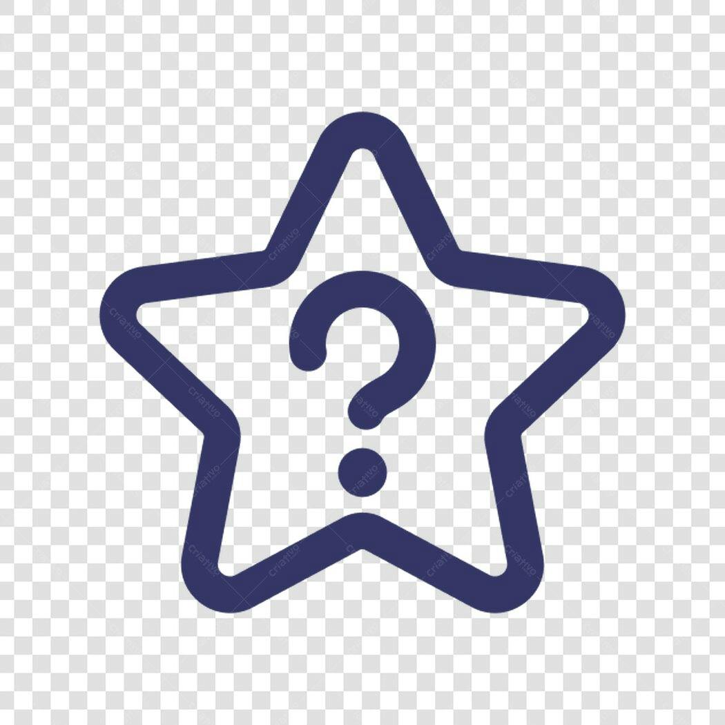 Ícone Perguntas Frequentes Estrela PNG com fundo transparente