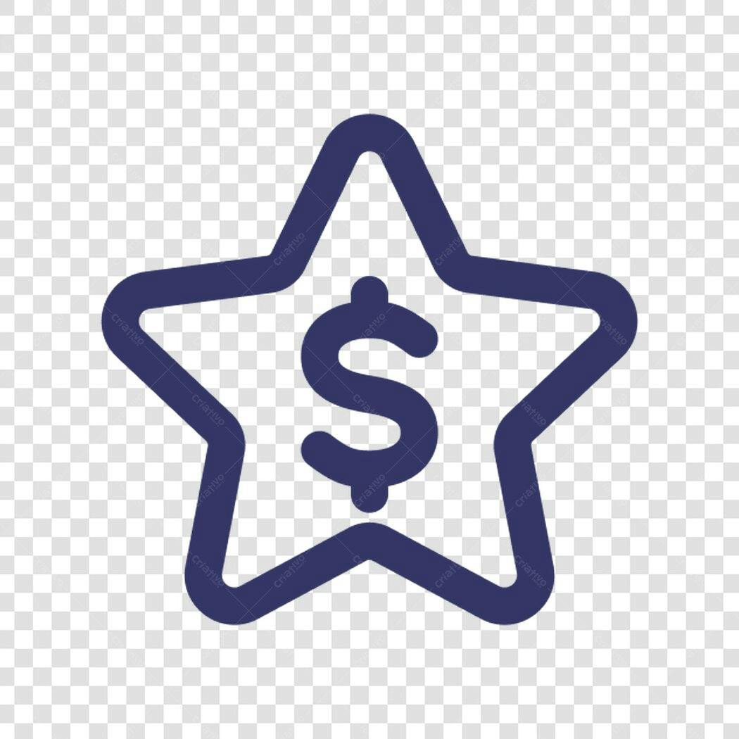 Ícone Estrela com Dólar PNG com fundo transparente