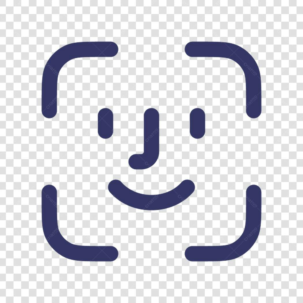 Ícone de reconhecimento facial PNG com fundo transparente