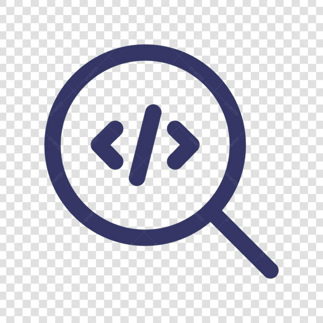 Ícone de Busca de Código PNG com fundo transparente