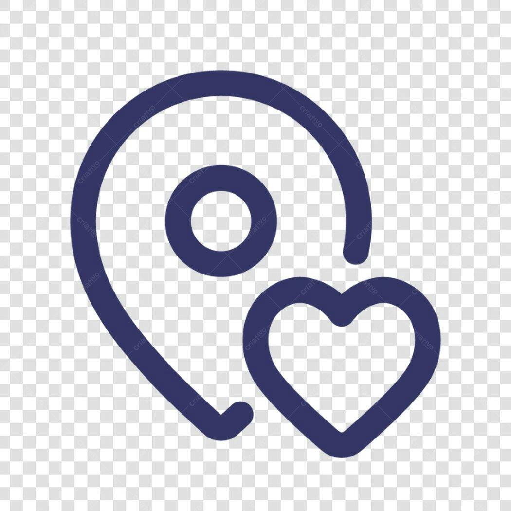 Icone Localização Amor PNG com fundo transparente