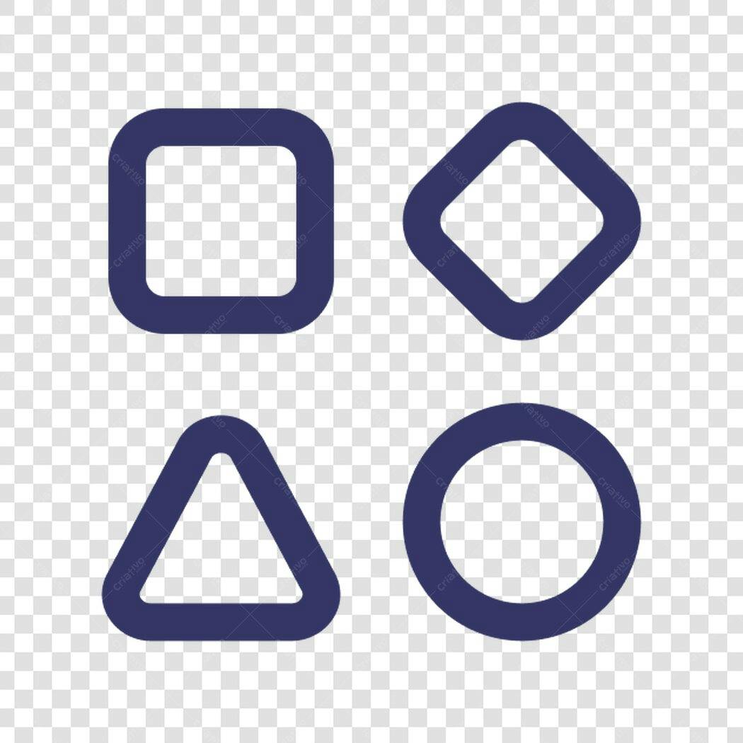 Ícones geométricos PNG com fundo transparente