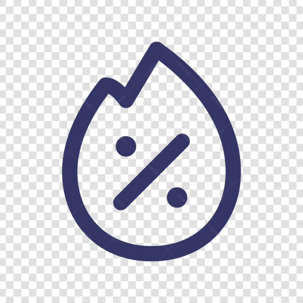 Ícone Desconto em Chama PNG com fundo transparente