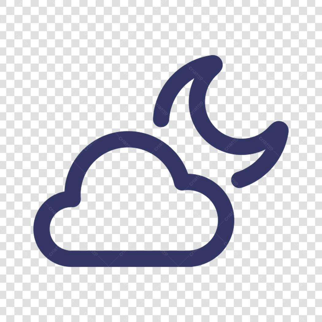 Icone Lua e Nuvem PNG com fundo transparente