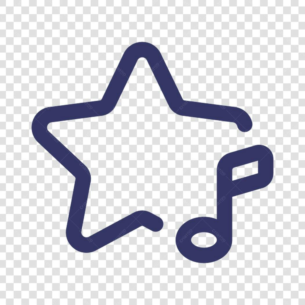 Ícone Música e Estrela PNG com fundo transparente