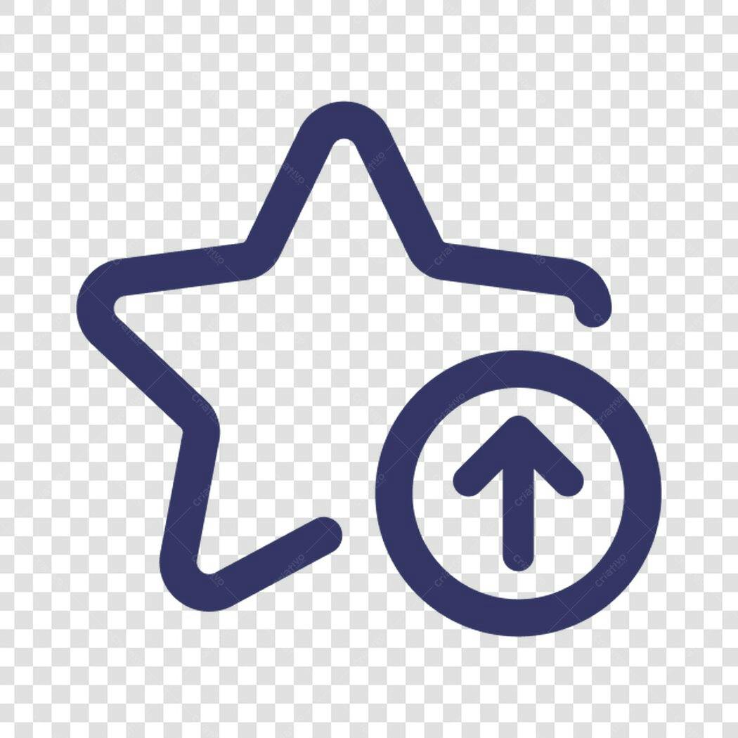 Icone de Upload com Estrela PNG com fundo transparente
