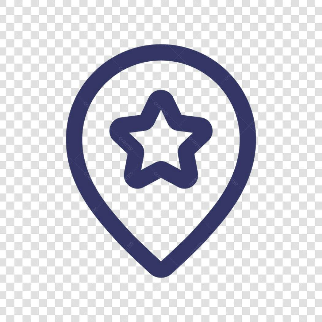Icone Localização com Estrela PNG com fundo transparente