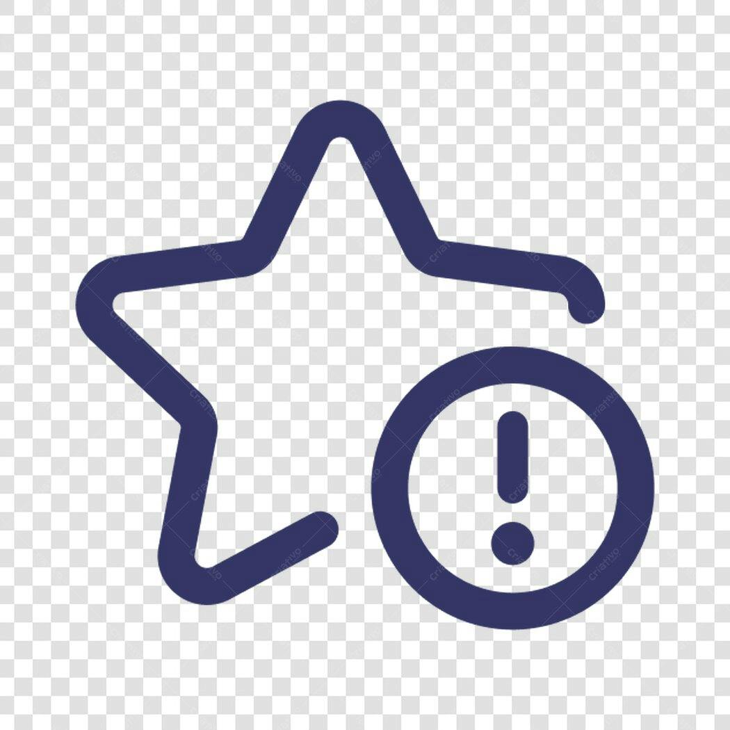 Icone de alerta com estrela PNG com fundo transparente