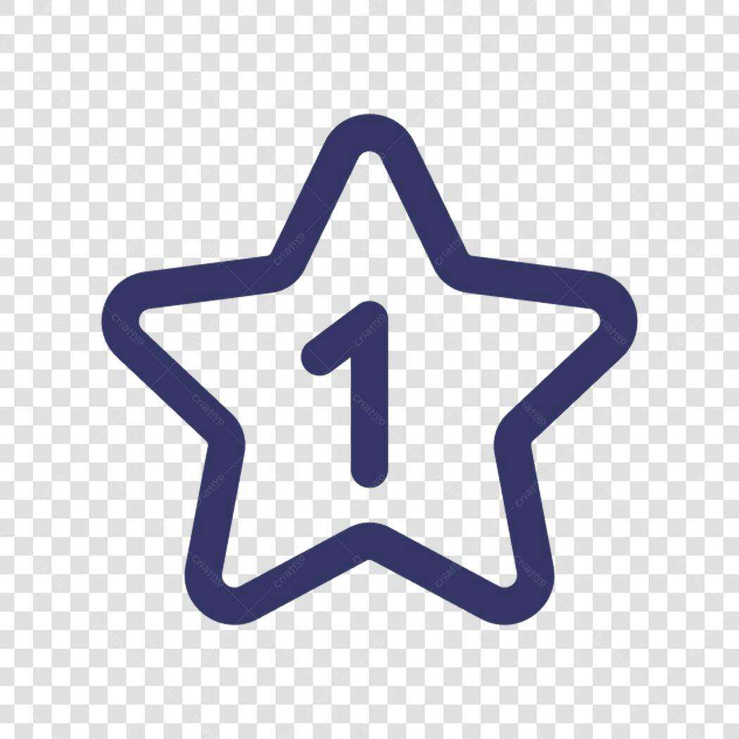 Ícone Número 1 Estrela PNG com fundo transparente