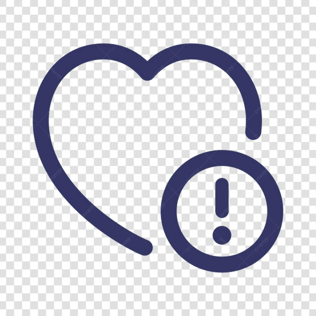 Ícone Coração com Alerta PNG com fundo transparente