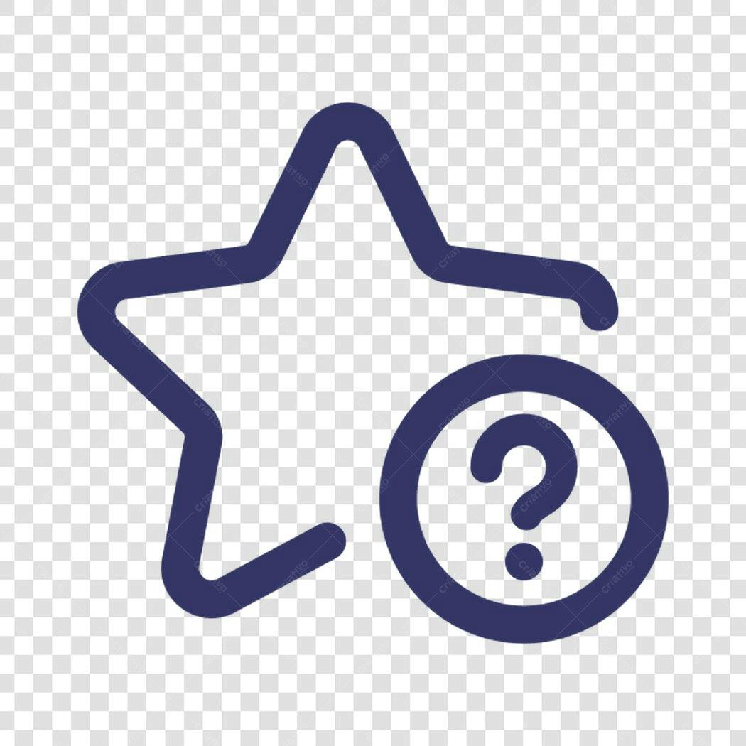 Icone FAQ estrela azul PNG com fundo transparente