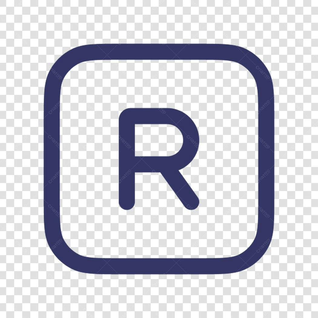 Icone Letra R PNG com fundo transparente