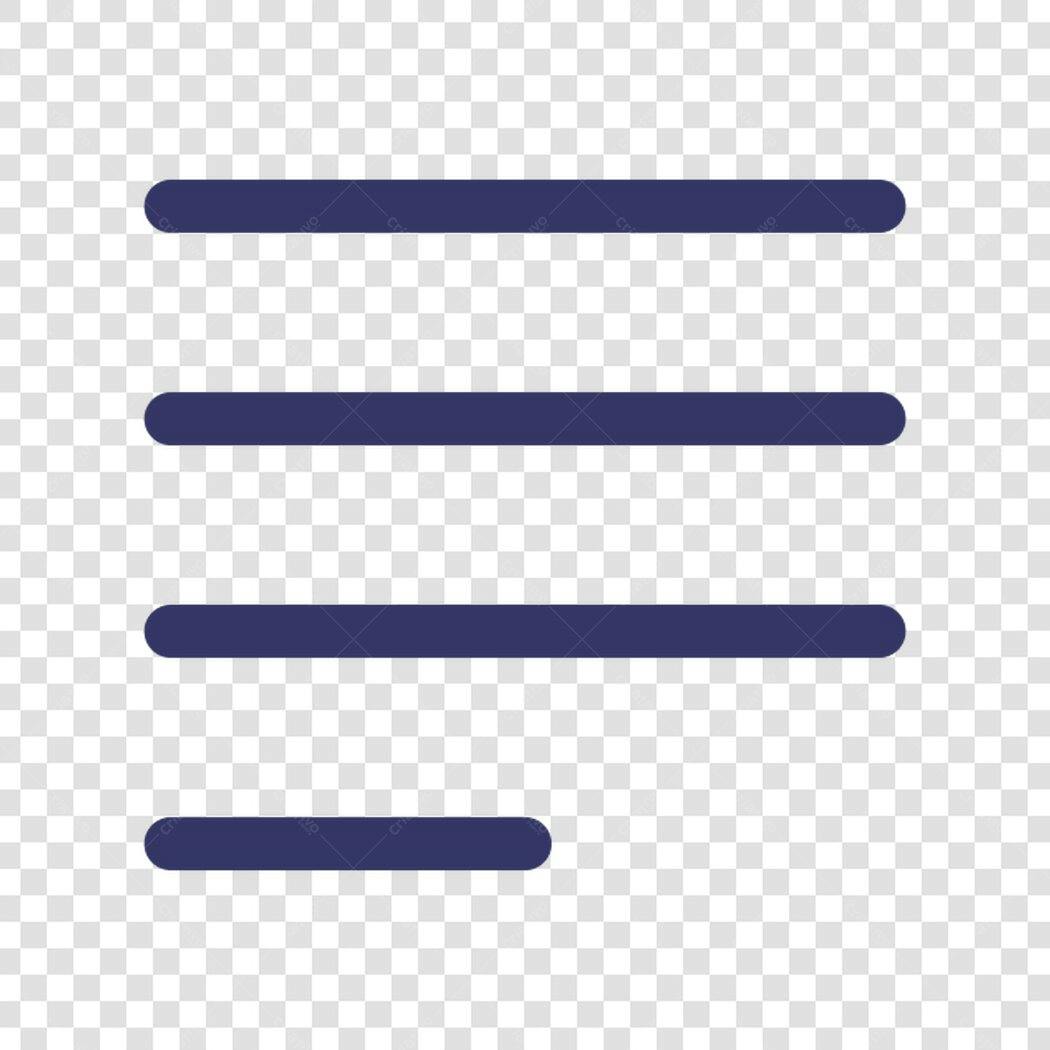 Icone Menu Hambúrguer PNG com fundo transparente