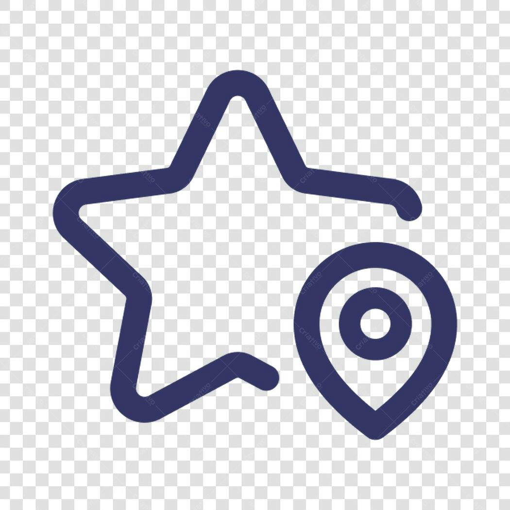 Icone Estrela Localização PNG com fundo transparente