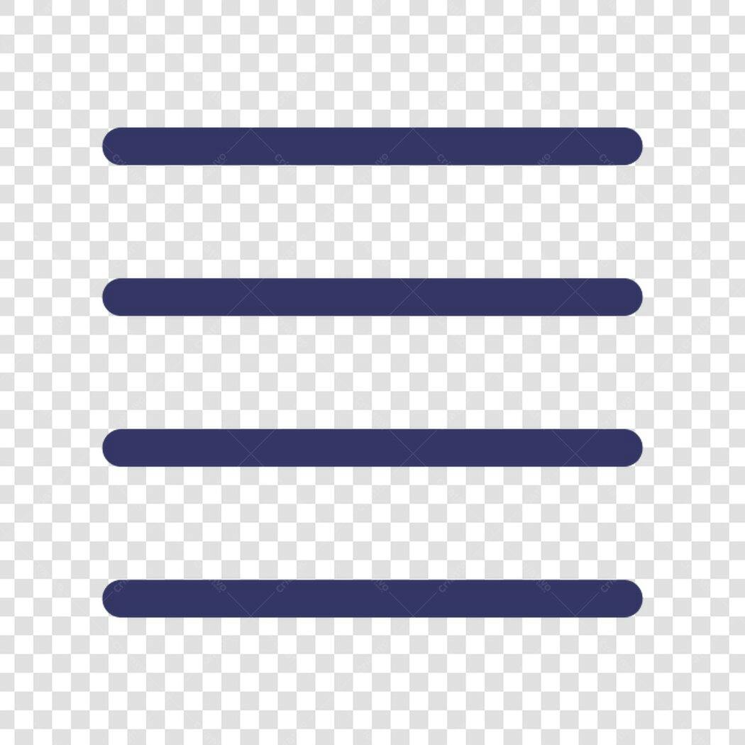 Ícone Menu Hambúrguer PNG com fundo transparente
