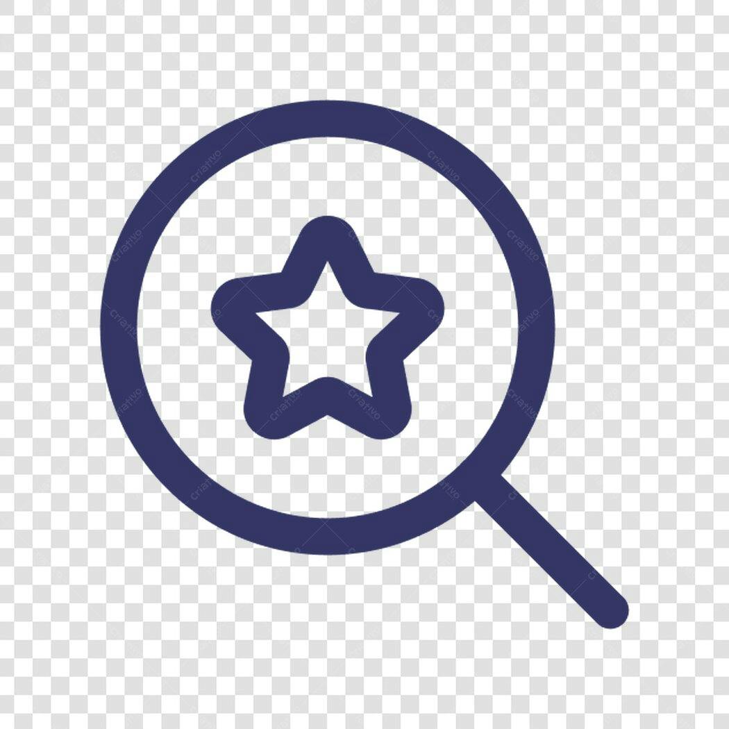 Ícone Busca com Estrela PNG com fundo transparente