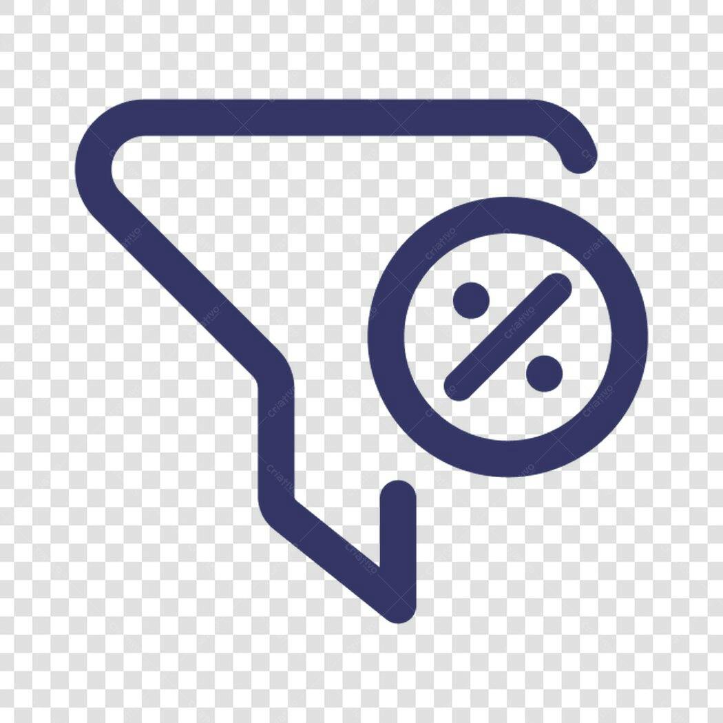 Icone de Desconto em Formato de Funil PNG com fundo transparente