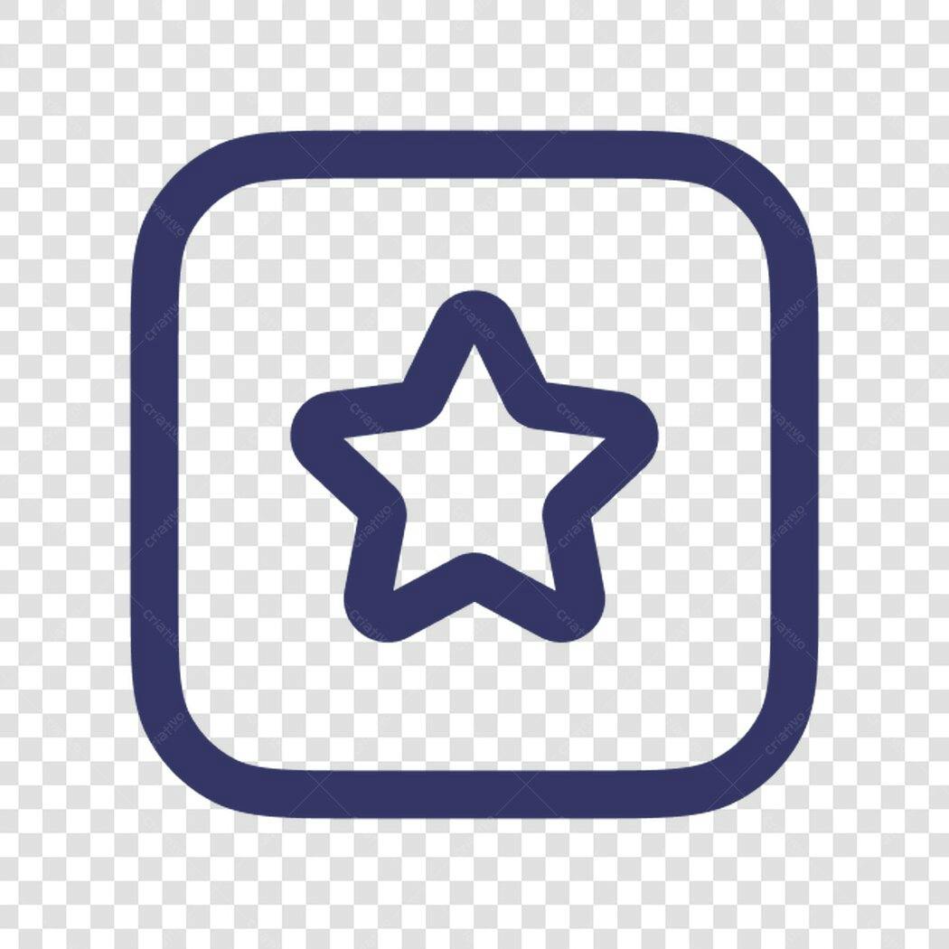 Icone Estrela em Quadrado PNG com fundo transparente