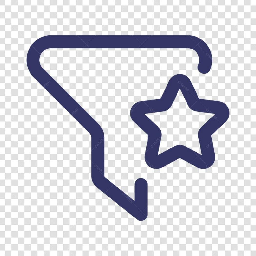 Icone de Funil com Estrela PNG com fundo transparente