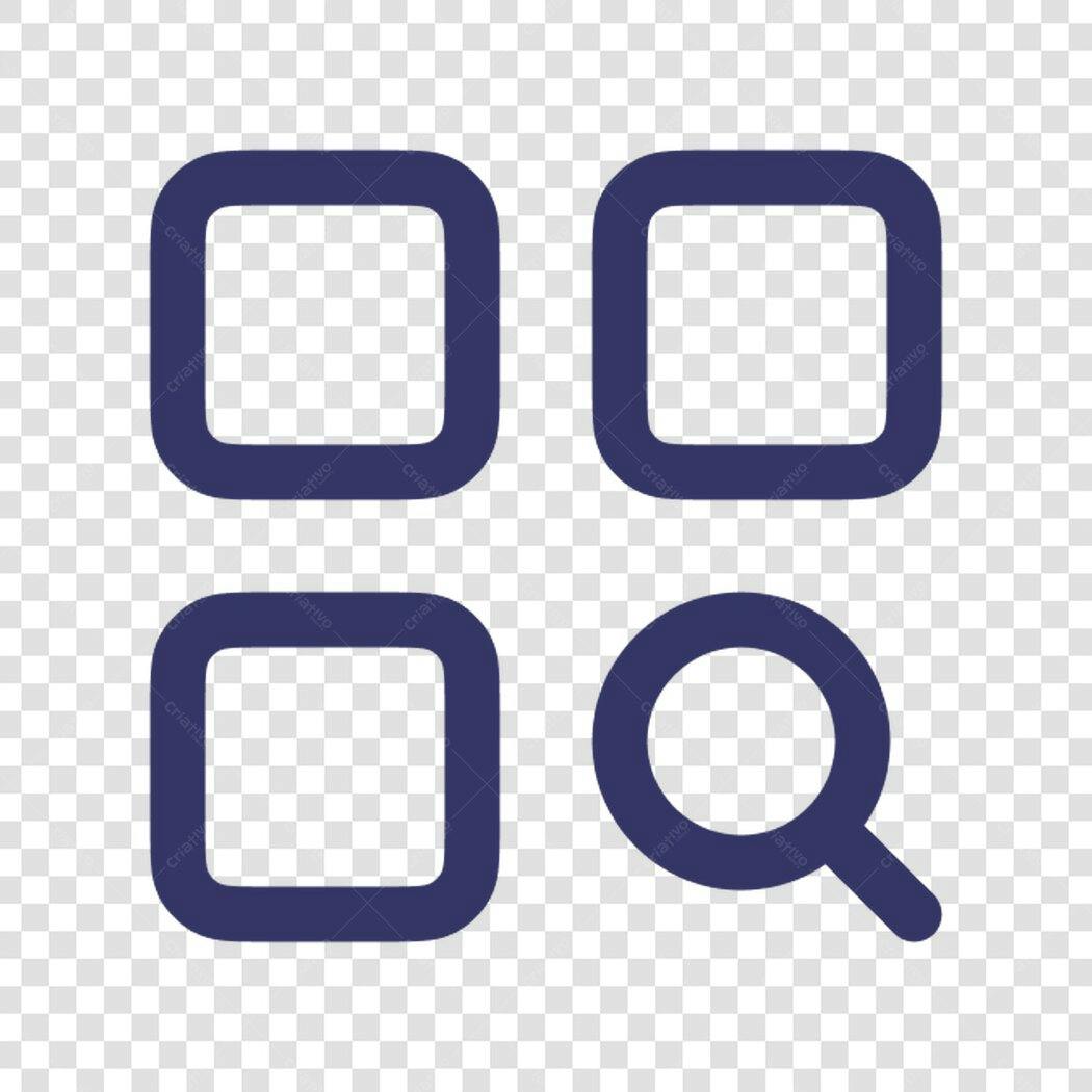 Ícone Pesquisa e Grade PNG com fundo transparente