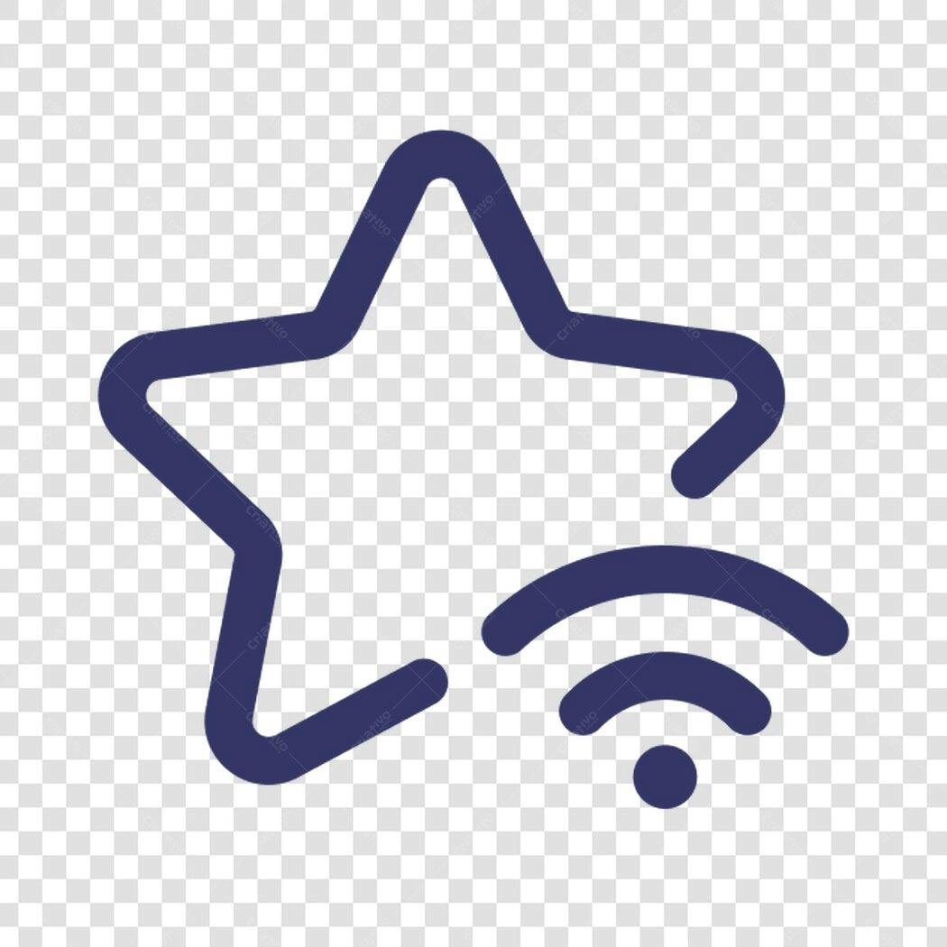 Ícone Wifi e Estrela PNG com fundo transparente