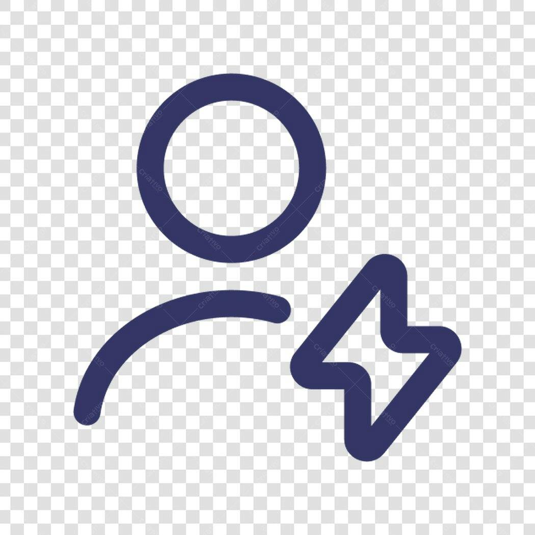 Ícone usuário com raio PNG com fundo transparente