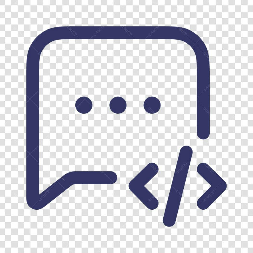 Icone de Chat com Código PNG com fundo transparente
