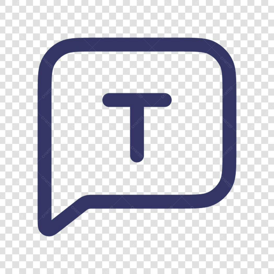 Ícone de texto PNG com fundo transparente