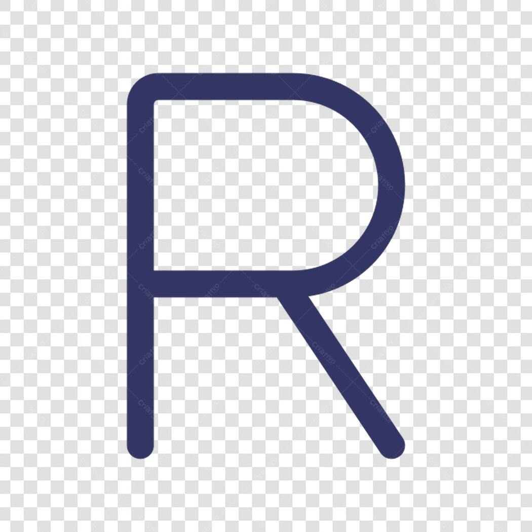 Icone Letra R PNG com fundo transparente