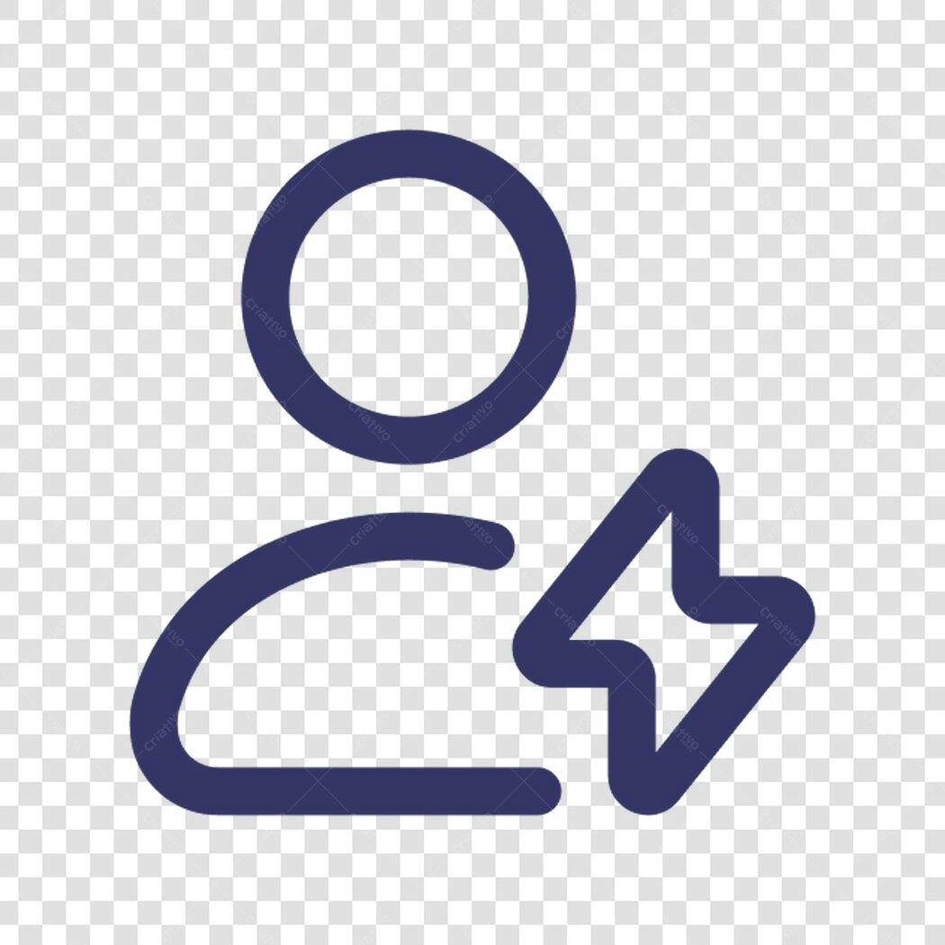 Ícone Usuário com Energia PNG com fundo transparente